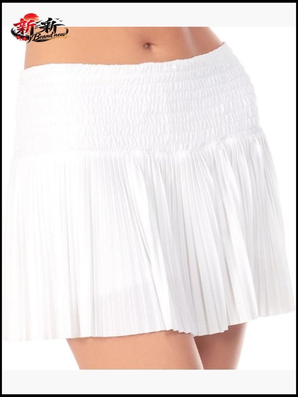 Long Pleated Smocked Skirt Performance Jersey Tennis